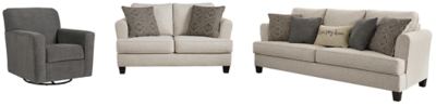 Alcona Sofa, Loveseat and Chair, Linen