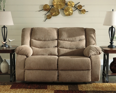 Tulen Reclining Loveseat, Mocha, large