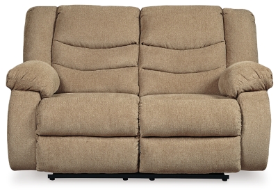 leather reclining loveseat with console