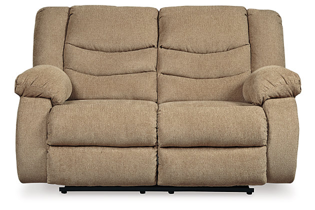 leather reclining loveseat with console