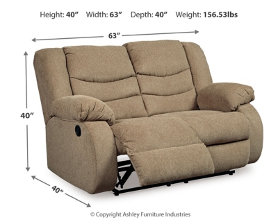 Tulen Reclining Loveseat, Mocha, large