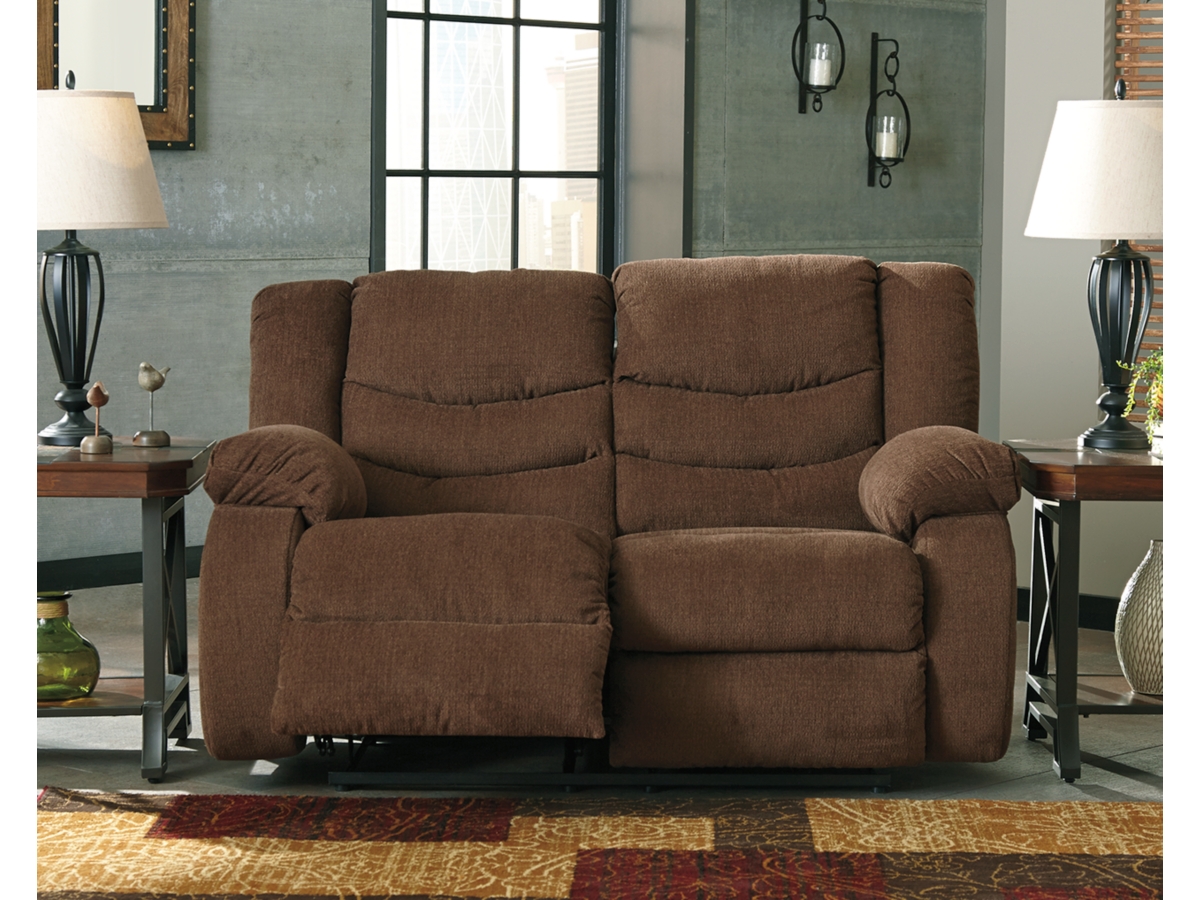Ashley Tulen Chocolate Reclining Sofa Tulen Reclining Loveseat