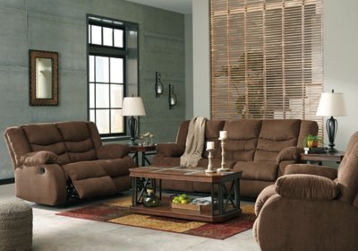 Tulen Manual Reclining Sofa, Loveseat and Recliner Set, Chocolate