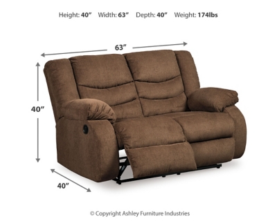 Tulen Reclining Loveseat, Chocolate, large