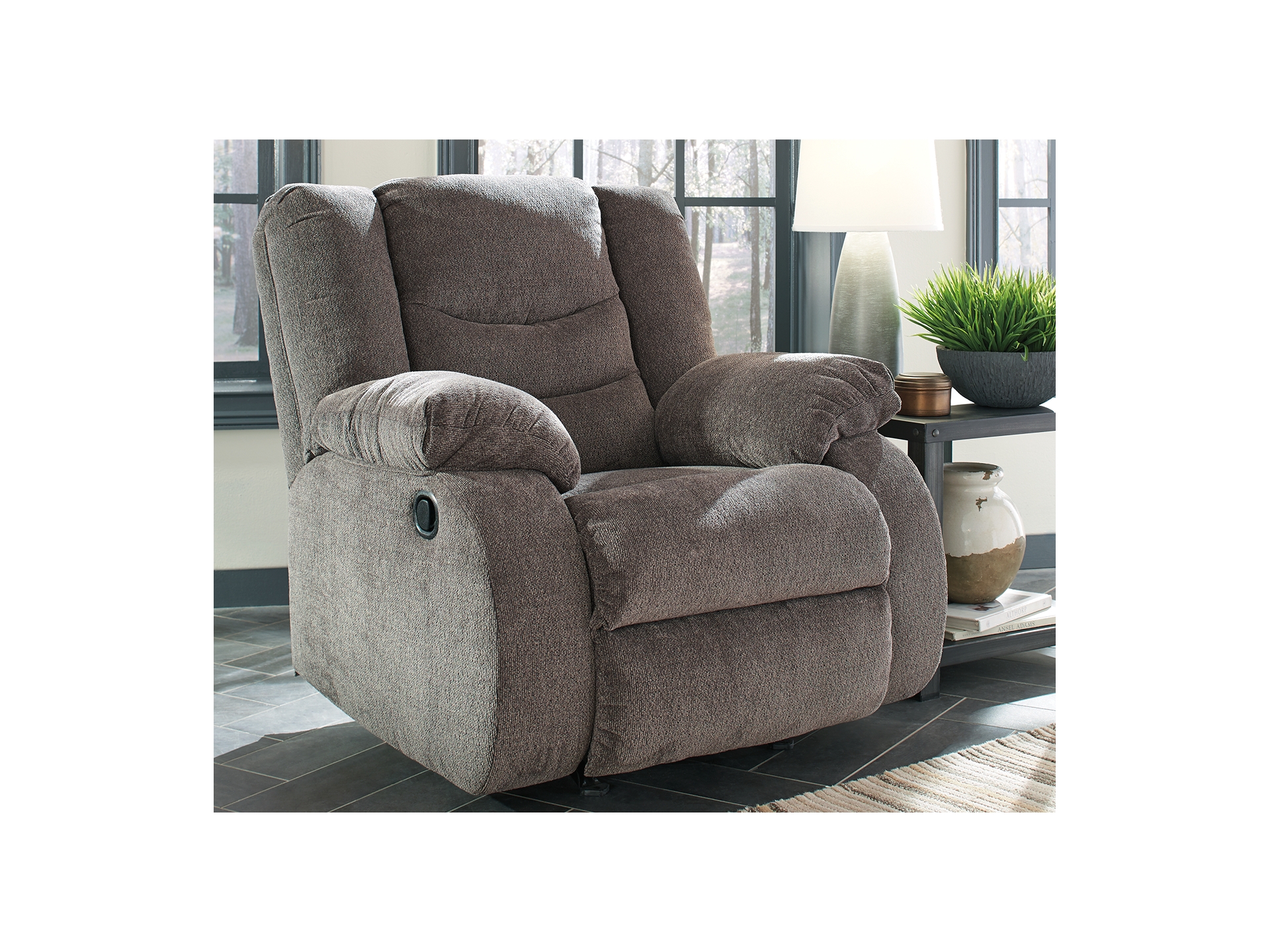 Image 2 of Tulen Manual Reclining Sofa, Loveseat and Recliner Set Grey