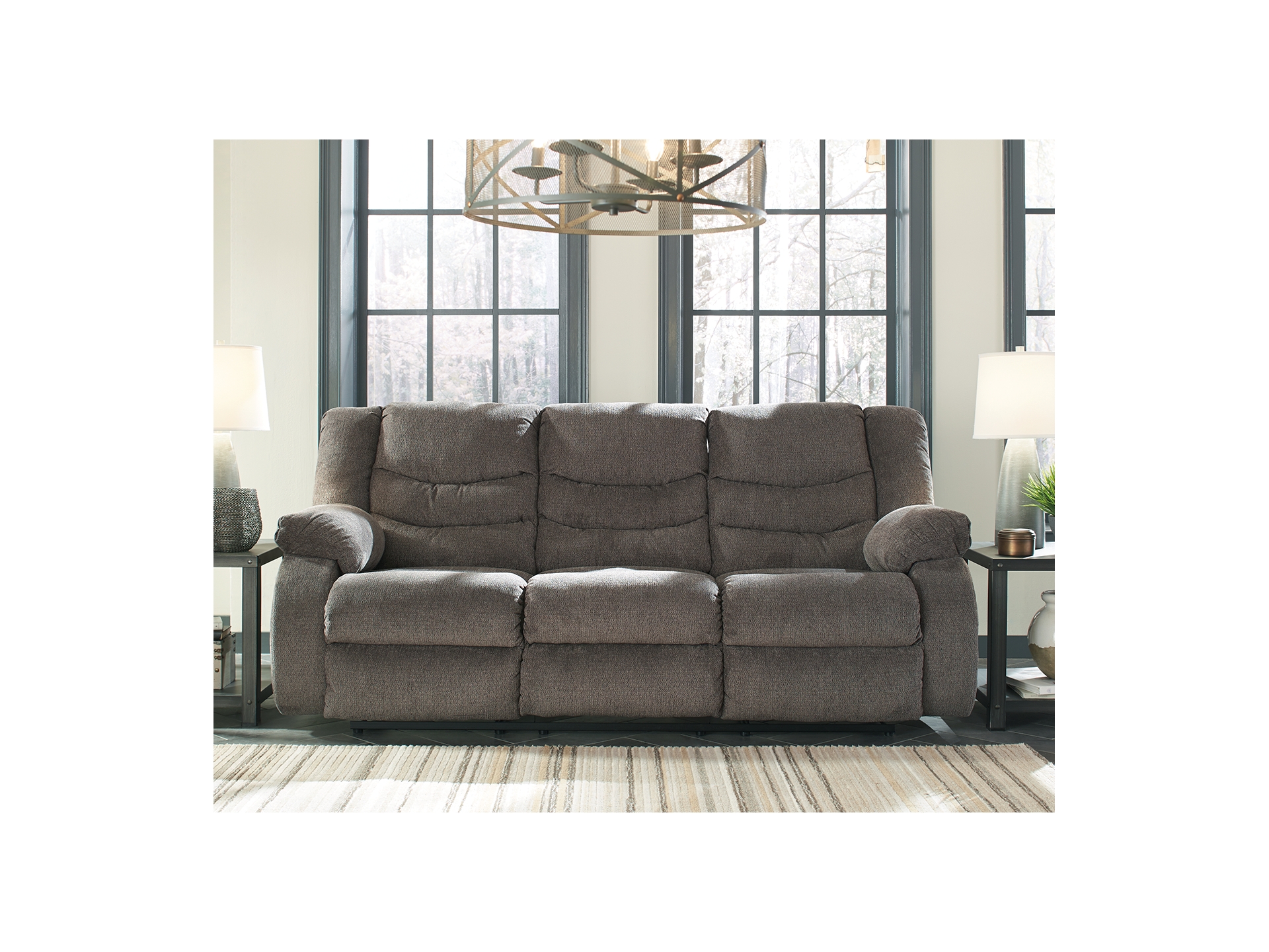 Image 1 of Tulen Manual Reclining Sofa, Loveseat and Recliner Set Grey