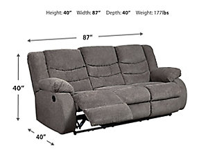 Tulen Reclining Sofa, Gray, large