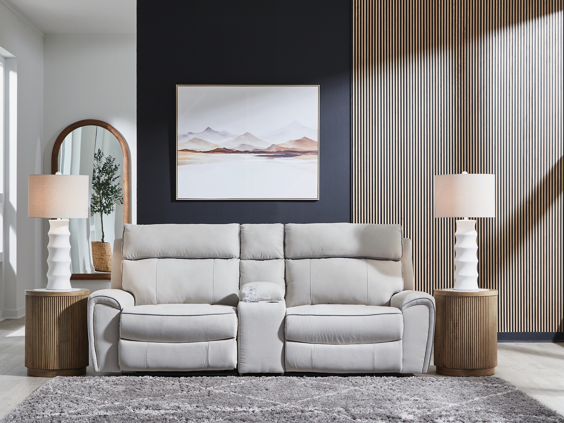 Image 4 of Grafton Pike 3-Piece Dual Power Reclining Modular Sofa-loveseat Pearl/Ash 