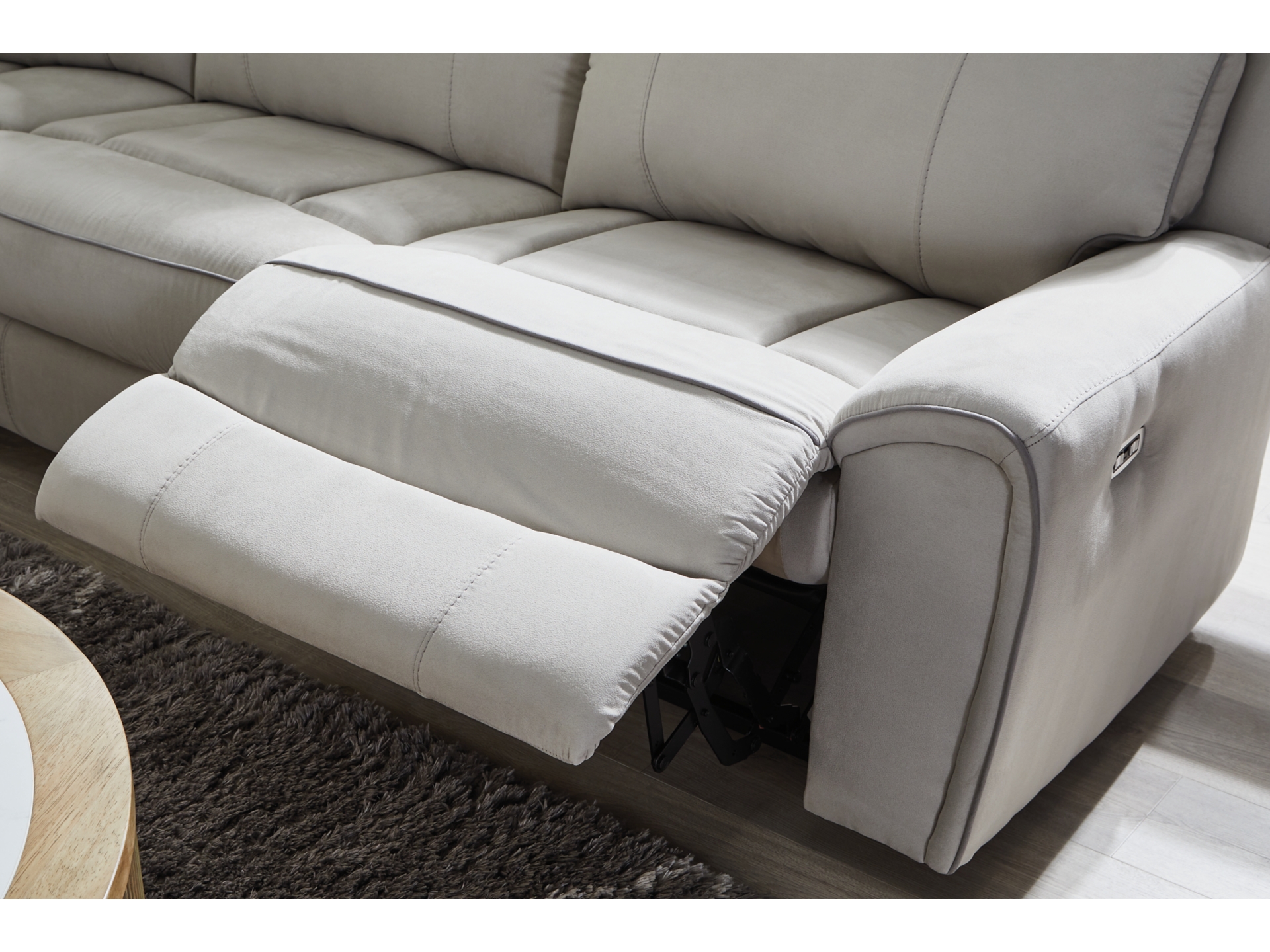 Image 3 of Grafton Pike 3-Piece Dual Power Reclining Modular Sofa-loveseat Pearl/Ash 