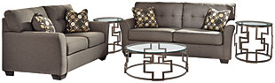 Tibbee Sofa and Loveseat with Coffee Table and 2 End Tables, , large