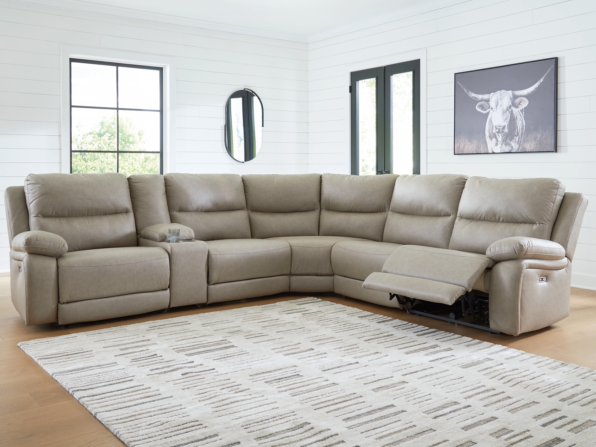 Brannigan 6-Piece Dual Power Reclining Modular Sectional with Storage Console