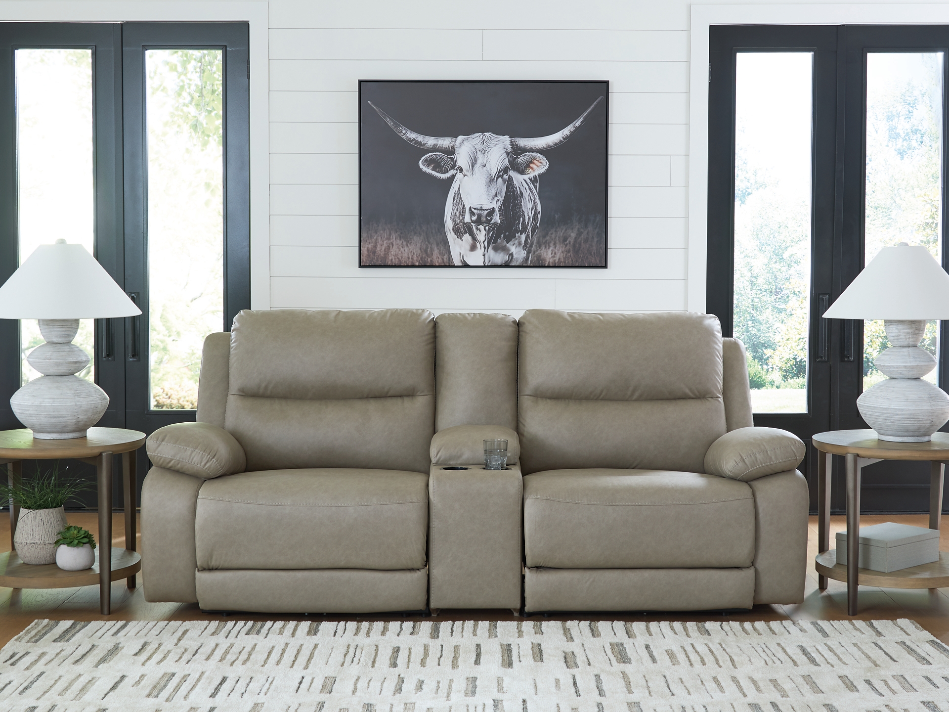 Image 3 of Brannigan 3-Piece Dual Power Reclining Modular sofa loveseat 
