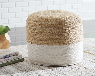 Sweed Valley Pouf, Natural/White, large