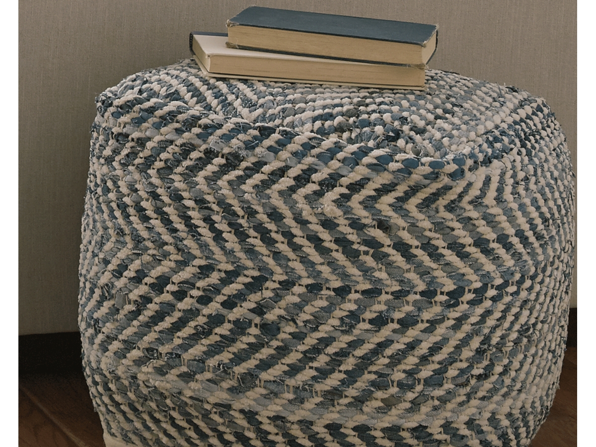 Chevron Pouf