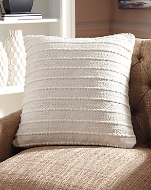 Delighting with handwoven details, the exceptionally versatile Theban accent pillow in cream is truly a dream. Removable, zippered cover makes cleaning a breeze.Cotton/polyester cover | Zipper closure | Soft polyfill | Imported | Spot clean only