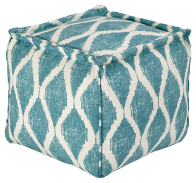 Bruce Pouf, Teal/White, large