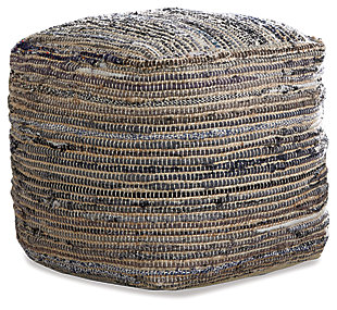 Every bit as practical as it is pretty. The boho-chic Absalom pouf is a spare seat, ottoman, end table and eye candy all in one. A perfect addition to your living space, bedroom or even the home office.Cotton/hemp cover | Dense polystyrene filling is super supportive and holds its shape | Hand-stitched | Spot clean | Zipper closure | Due to the use of natural materials, some variation may occur | Imported