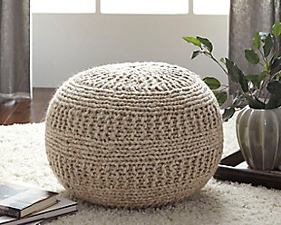 Nothing says cozy like a hand-knitted sweater. Benedict pouf takes this simple concept and applies it to home decor. The result: a snuggly spare seat, ottoman or impromptu coffee table.Wool cover | Dense polystyrene filling is super supportive and holds its shape | Handmade | Spot clean | Imported