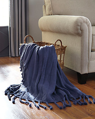 Make luxury a part of everyday living with the ultra plush Clarence throw. Column knit and twisted fringe weave in a wonderfully textural touch.Dry clean only | Acrylic knit | Imported