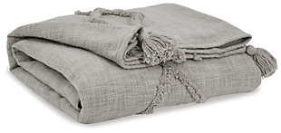 Cozy up to the Kassidy tantalizing cotton throw with gray tone-on-tone raised design. Chunky tassels add so much flair. Place it over your furniture or shoulders for extra warmth.Made of cotton | Hand woven | Tassel accents | Spot clean only | Imported