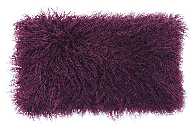 Who couldn’t flock to the fabulously fuzzy Roxanne throw pillow? Loaded with seriously shaggy texture, the flokati front is so retro chic.Acrylic/polyester with flokati front | Polyester fill | Zipper closure | Imported | Spot clean