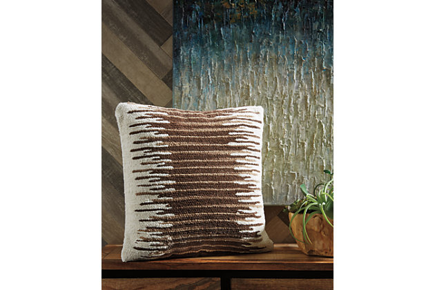 Talk about making an art form out of neutral tones and nubby texture. Wowing with handwoven details, the Wycombe accent pillow serves up the casually cool look you love and the cozy comfort you crave.Cotton cover | Handwoven | Soft polyfill | Zipper closure | Imported | Dry clean only