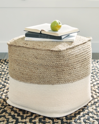 Sweed Valley Pouf, Natural/White