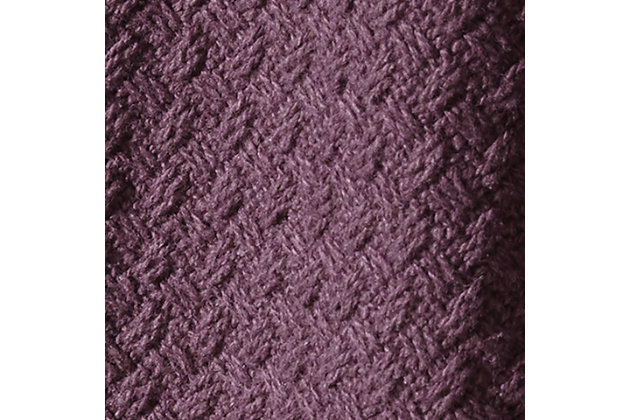 Wrap yourself in color, comfort and cozy texture with the Yasmin throw in deep purple. A treat for the senses, this cotton throw is beautified with a waffle weave design and fringe details for a flirty touch.Made of cotton | Waffle weave | Fringe detail | Spot clean only