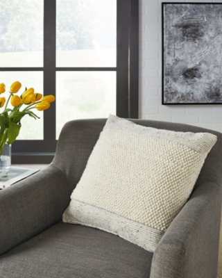 Grey Fabric Big Pillow Accent Chair