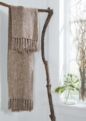 Tamish Throw, Taupe, rollover