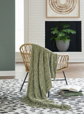 Tamish Throw, Green, rollover