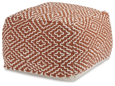 Brynnsen Pouf, Rust/Ivory, large