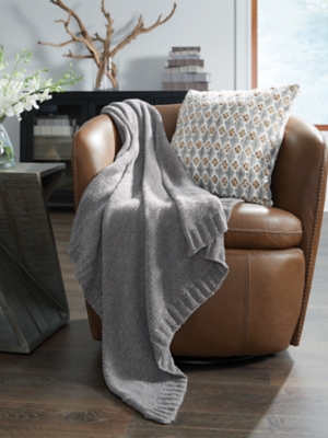 Anawood Throw, Gray, rollover