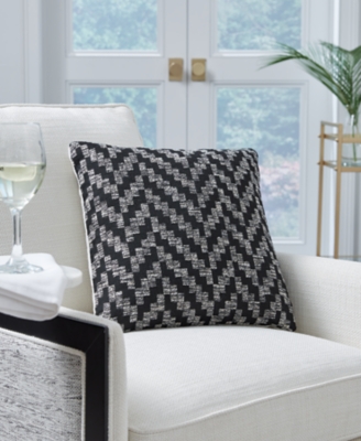 Waverly Lovely Lattice 20 x 20 Black Indoor/Outdoor Washable Throw Pillow  