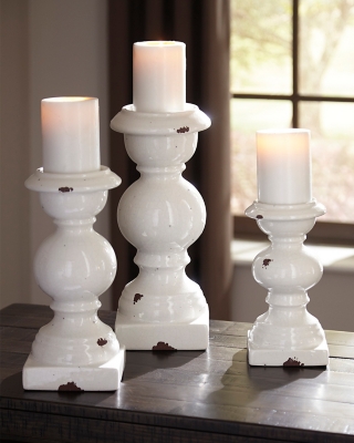 A2000267 Devorah Candle Holder (Set of 3), Antique White sku A2000267