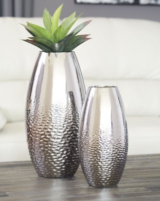 A2000355 Dinesh Vase (Set of 2), Silver Finish sku A2000355