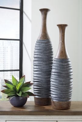 A2000388 Blayze Vase (Set of 2), Antique Gray/Brown sku A2000388
