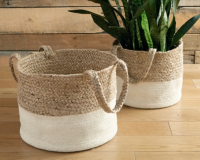 A2000435 Parrish Basket (Set of 2), Natural/White sku A2000435