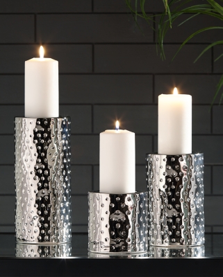 A2000460 Marisa Candle Holder (Set of 3), Silver Finish sku A2000460