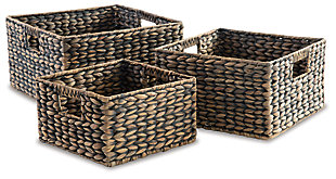 Elian Basket (Set of 3), Antique Gray, large