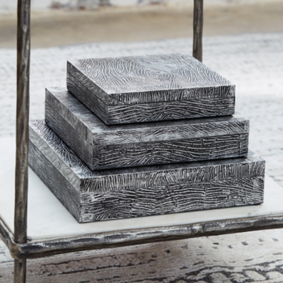 Keldy Box (Set of 3), Antique Pewter Finish