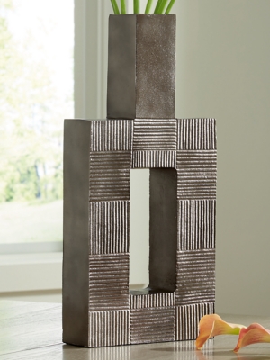 Wrengrove Tall Vase, Antique Nickel Finish