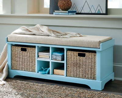 A3000121 Dowdy Storage Bench, Teal sku A3000121