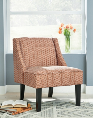 Janesley Accent Chair, Orange/Cream