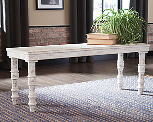 Dannerville Accent Bench, White, rollover