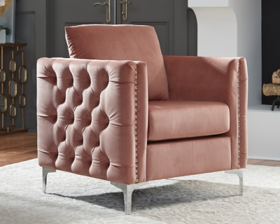 Lizmont Accent Chair, Blush Pink