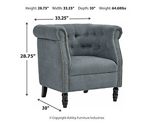 Jacquelyne Accent Chair, Slate Blue, large