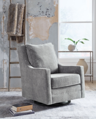 Kambria Swivel Glider Accent Chair, Ash, large