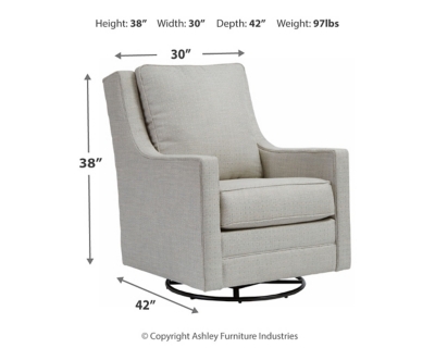 Kambria Swivel Glider Accent Chair, Frost, large