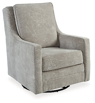 Kambria Swivel Glider Accent Chair, Pebble, large